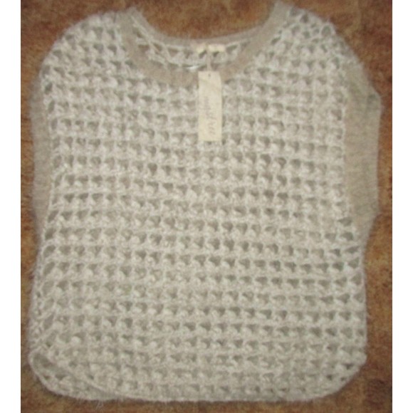 Mystree Women's Beige Open Knit Sleeveless Sweater Size M/L - Picture 1 of 9
